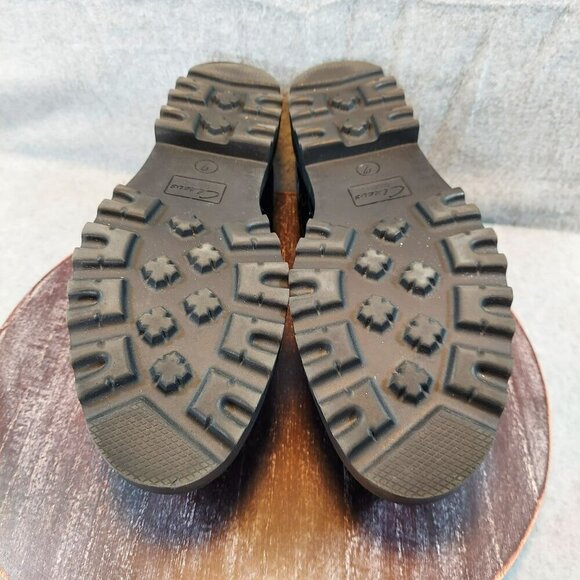 Circus NY Black Croc-Embossed Leather Loafers With Gold  Detail & Chunky Sole - Picture 11 of 16